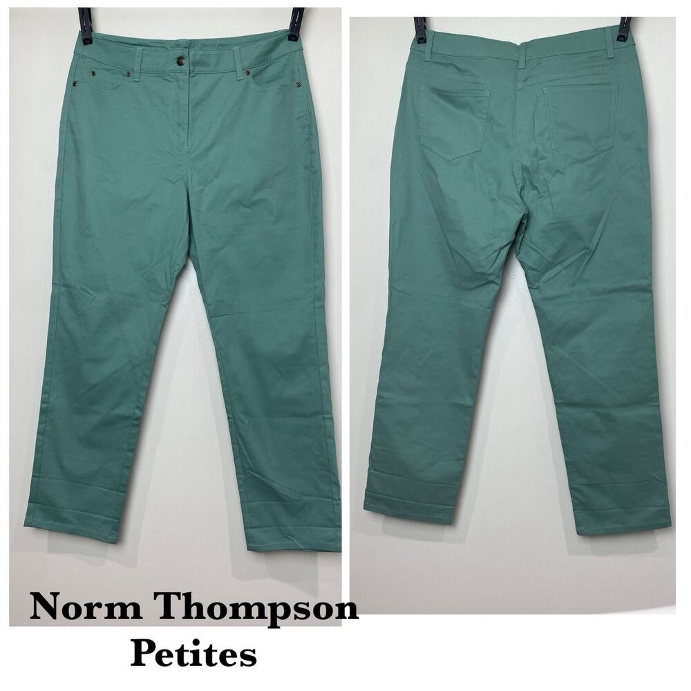 Norm Thompson Women's Sz 14 Petite 14P Green Pants in Preowned Very GUC